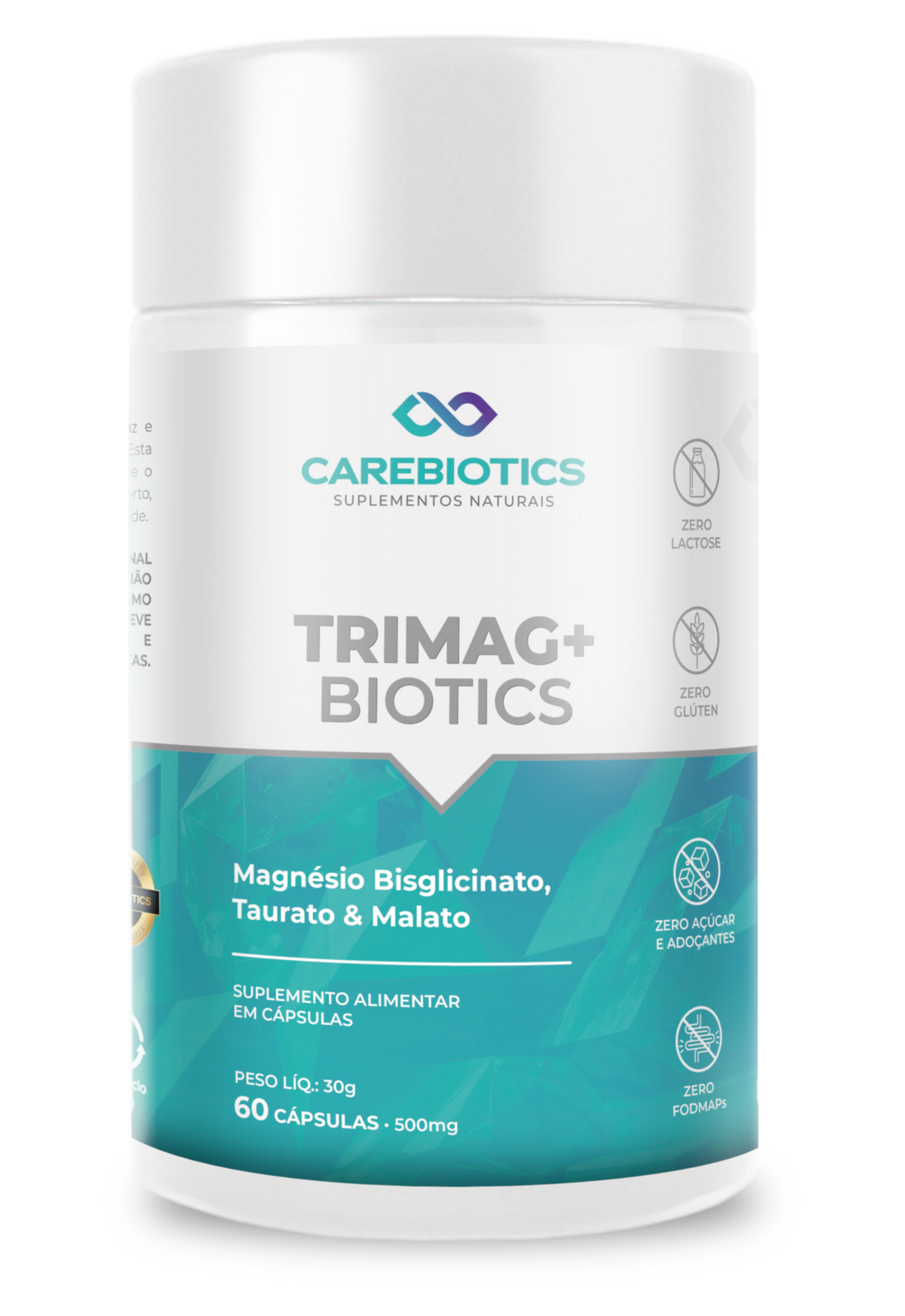 TRIMAG+ BIOTICS | Magnésio Bisglicinato, Taurato e Malato | Carebiotics