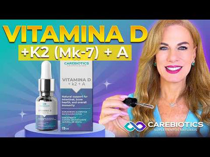 Vitamina D + K2 + A - 15 ml - 60 doses -  60 dias - Carebiotics